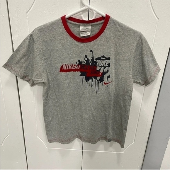 Nike Y2K Grey Velvet T Shirt - Picture 1 of 12